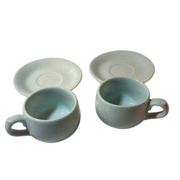 Vintage Celadon Light Blue Tea Cup and Saucer Set - Picture 7 of 10